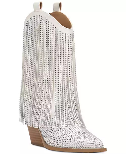 Paredisa Rhinestone Fringe Cowboy Booties | Macy's
