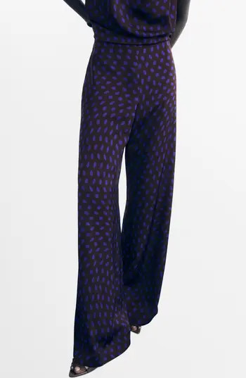 MANGO Polka Dot Flare Leg Pants in Brown at Nordstrom Rack, Size Medium | Nordstrom Rack
