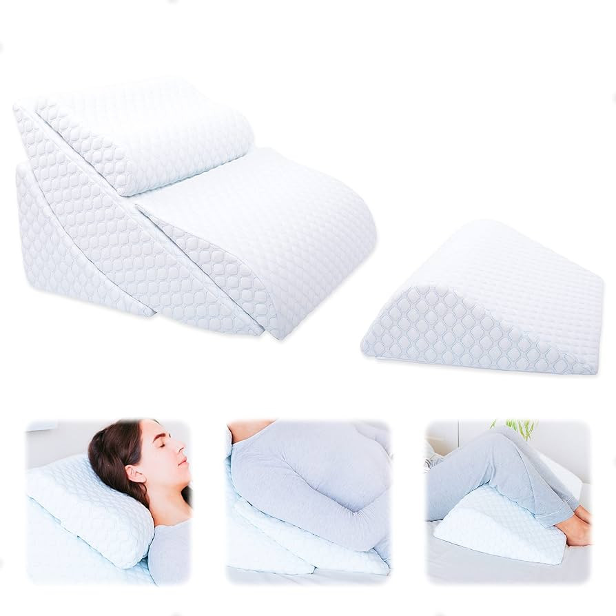 Adjustable Orthopedic Bed Wedge Pillow Set, Reading Pillow & Back Support for Sleeping, Memory Fo... | Amazon (US)