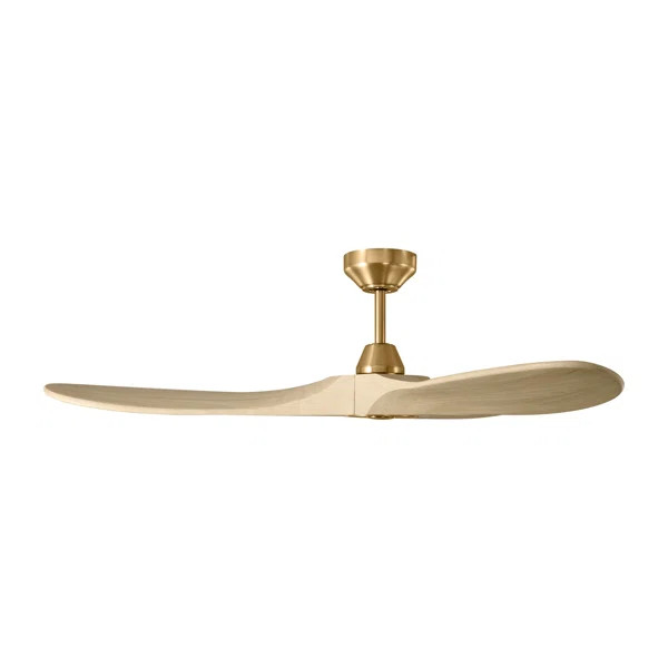 Maverick Smart 52 Celing Fan in Burnished Brass with Washed Blades | Wayfair North America