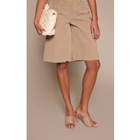 Nude Faux Suede Round Toe Heeled Mules | PrettyLittleThing UK