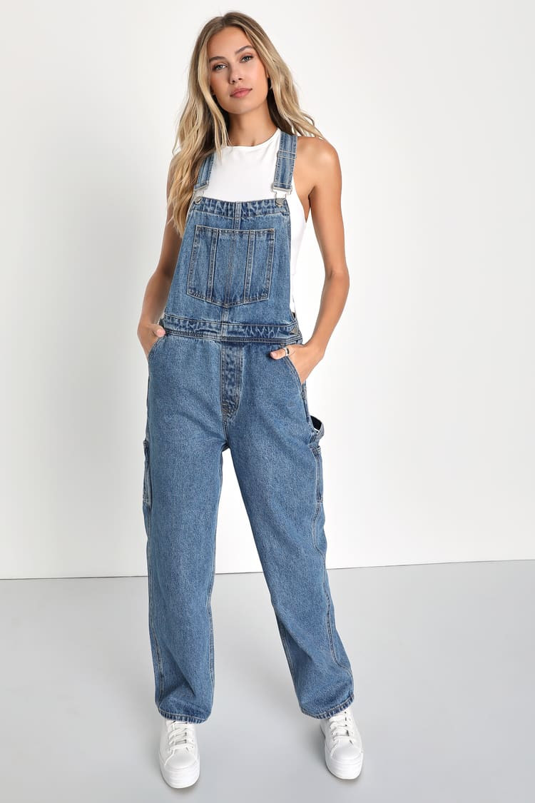 Carefree Charisma Medium Wash Denim Vintage Overalls | Lulus (US)