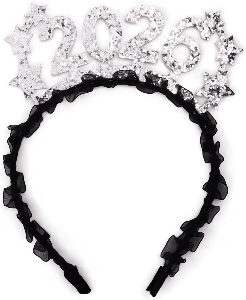 Needzo 2026 Happy New Year Headband, Glitter Headwear Party Decorations, One Size Fits Most | Amazon (US)