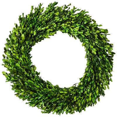 21.2" Dried Boxwood Leaves Wreath Green - Smith & Hawken™ | Target