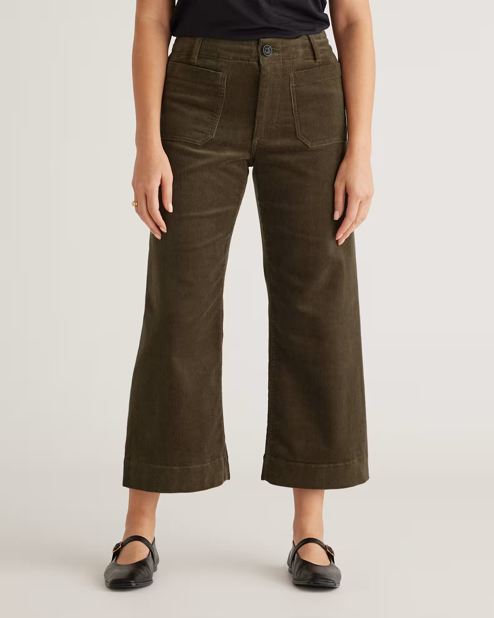 Organic Stretch Corduroy Cropped Wide Leg Pants | Quince