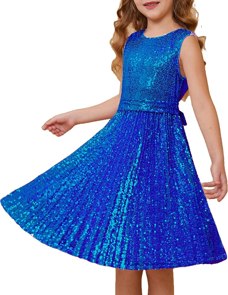 GRACE KARIN Girls Sequin Dress Sleeveless Prom Party Formal Graduations Fancy Tween Girls Dresses... | Amazon (US)