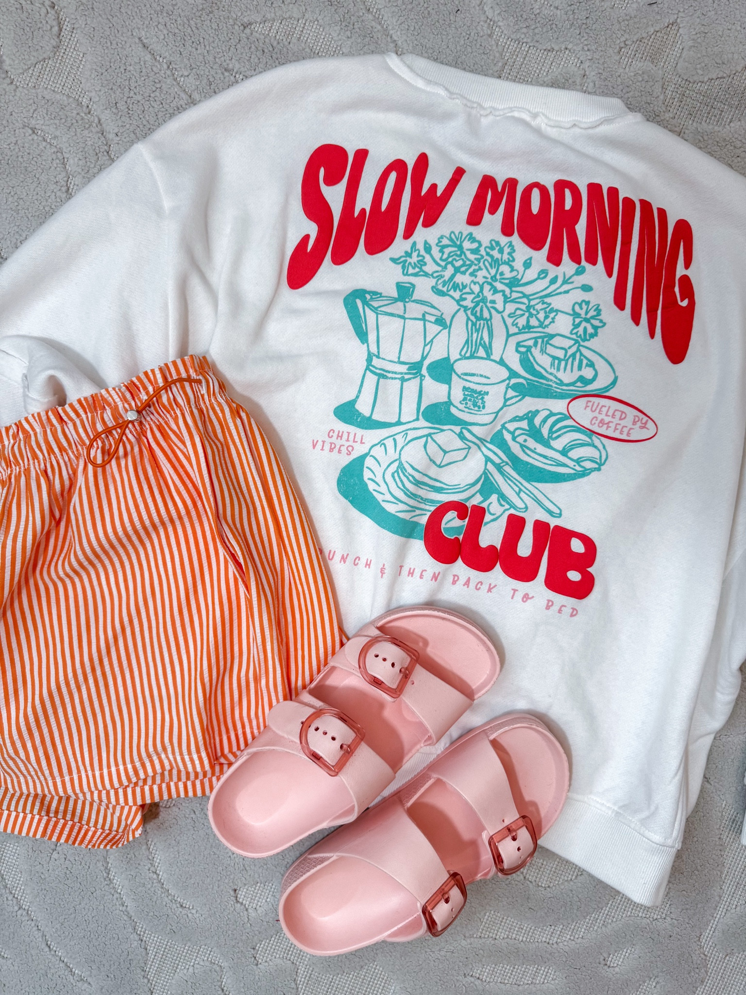 Walmart - unboxing & under $25 … part 2:
1. Striped Seersucker Bungee Shorts - size Small. $8.98. 4 colors.
2. Double Buckle Slide Sandals - TTS. $11.98. 5 colors.
3. Graphic Sweatshirt - size LARGE. $14.98. 2 colors.

#LTKSeasonal