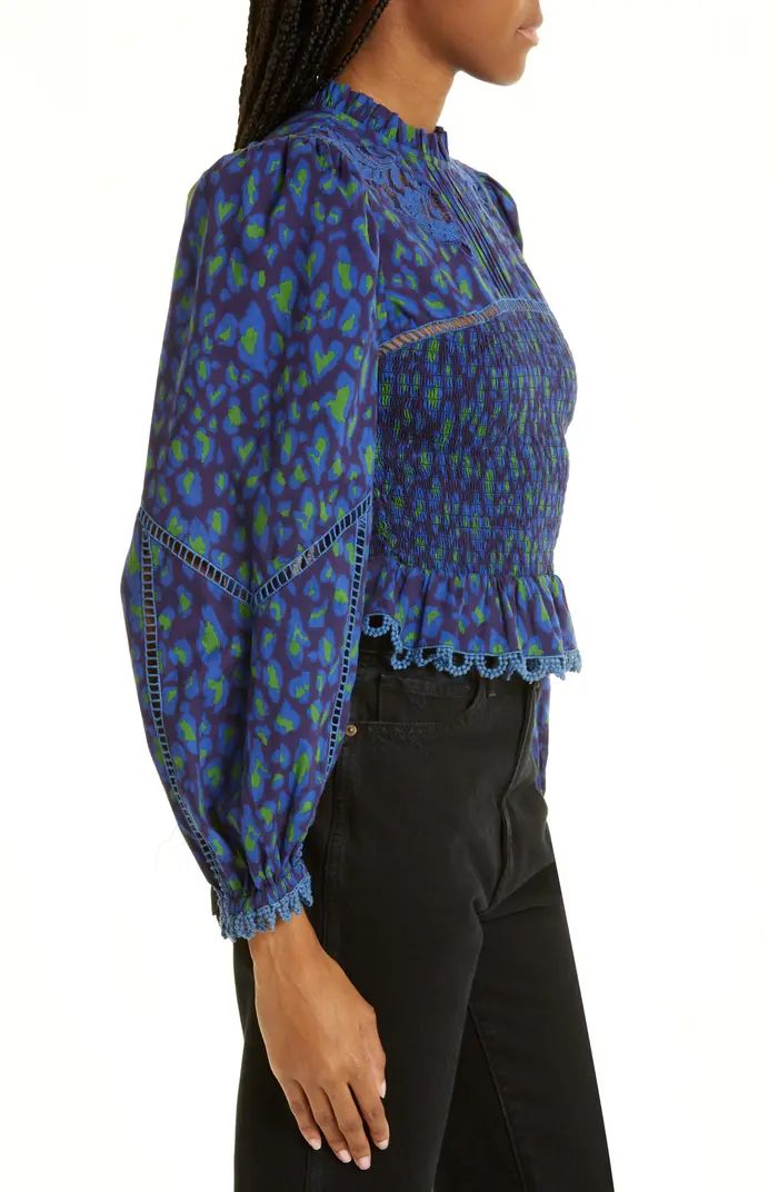 FARM Rio Leopard Pop Long Sleeve Blouse | Nordstrom | Nordstrom