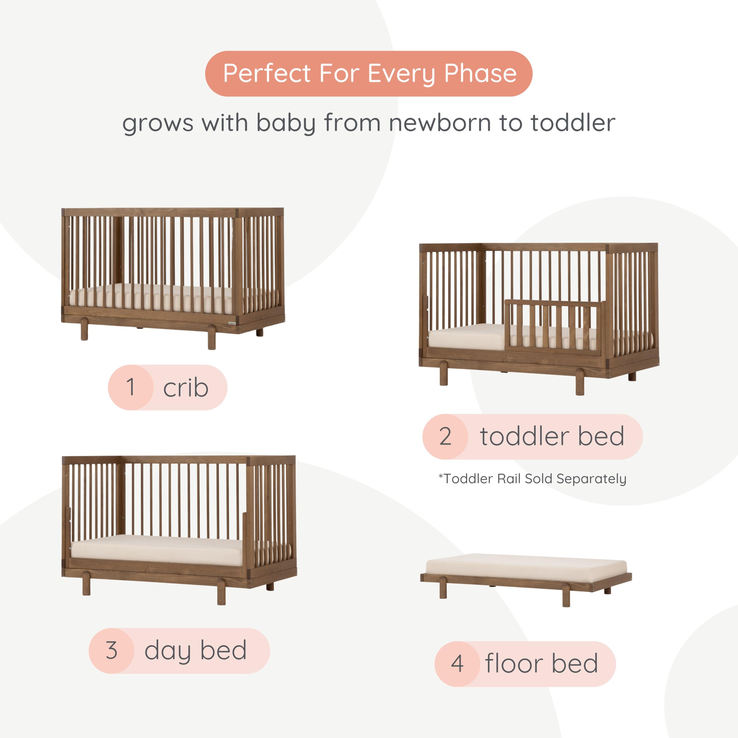 dadada Baby Bliss 4 in 1 Convertible Crib to Toddler Bed & Floor Bed – Made in Italy, GREENGUAR... | Amazon (US)