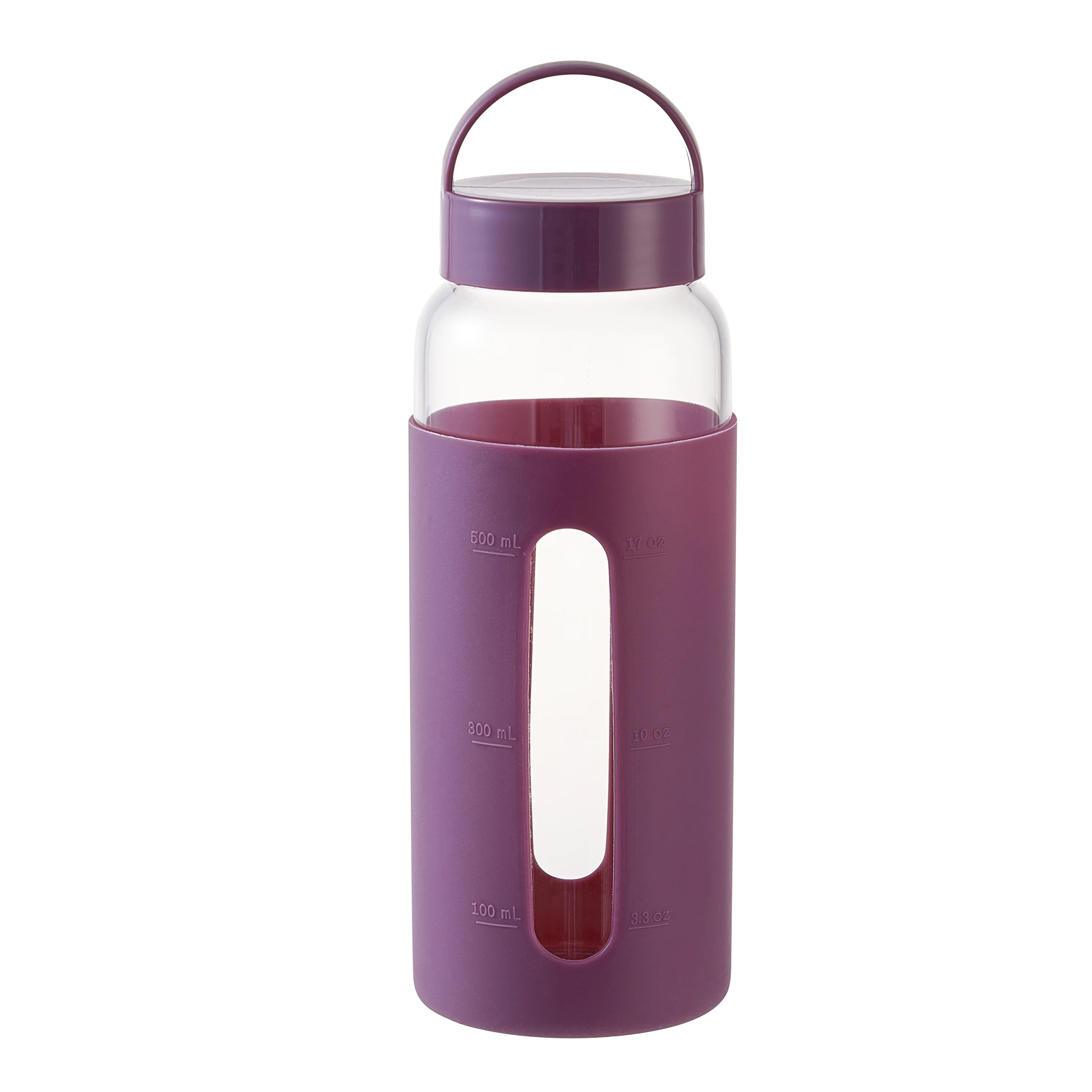 Mainstays Glass 25 oz Water Bottle with Purple Protective Silicone Sleeve | Walmart (US)