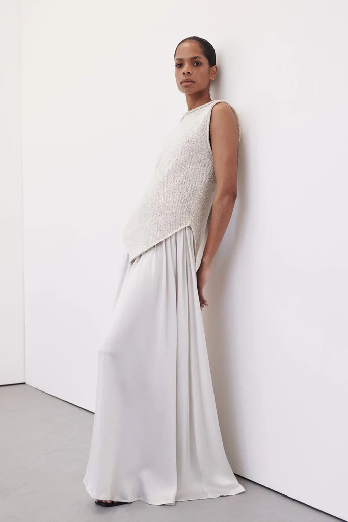 COLLINS CHALK SILK SKIRT | DISSH