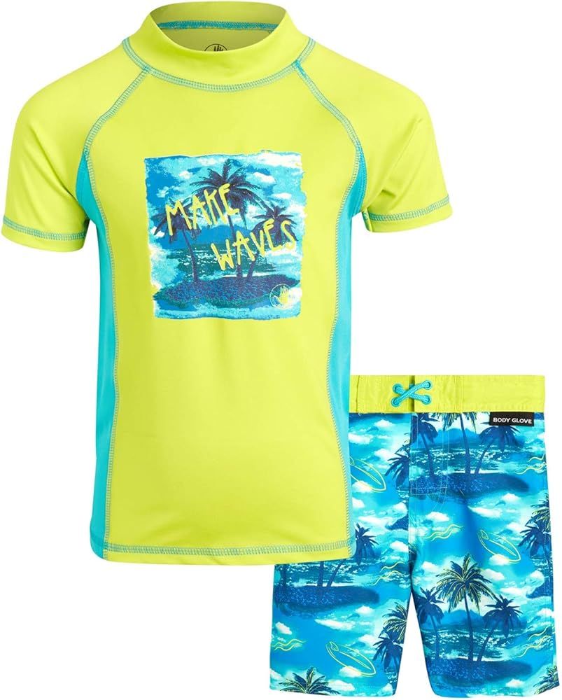 Body Glove Boys 2-Piece UPF 50+ Rash Guard Swimsuit Set (Little Boys) | Amazon (US)