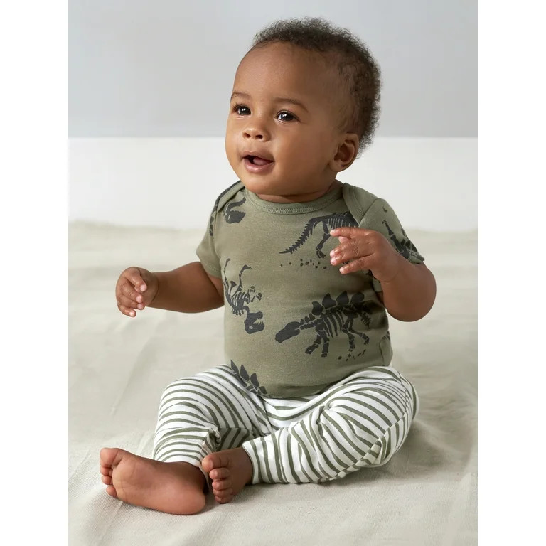 Modern Moments by Gerber Baby Boy Short Sleeve Onesies Bodysuits, 4-Pack, (Newborn-24 Months) | Walmart (US)
