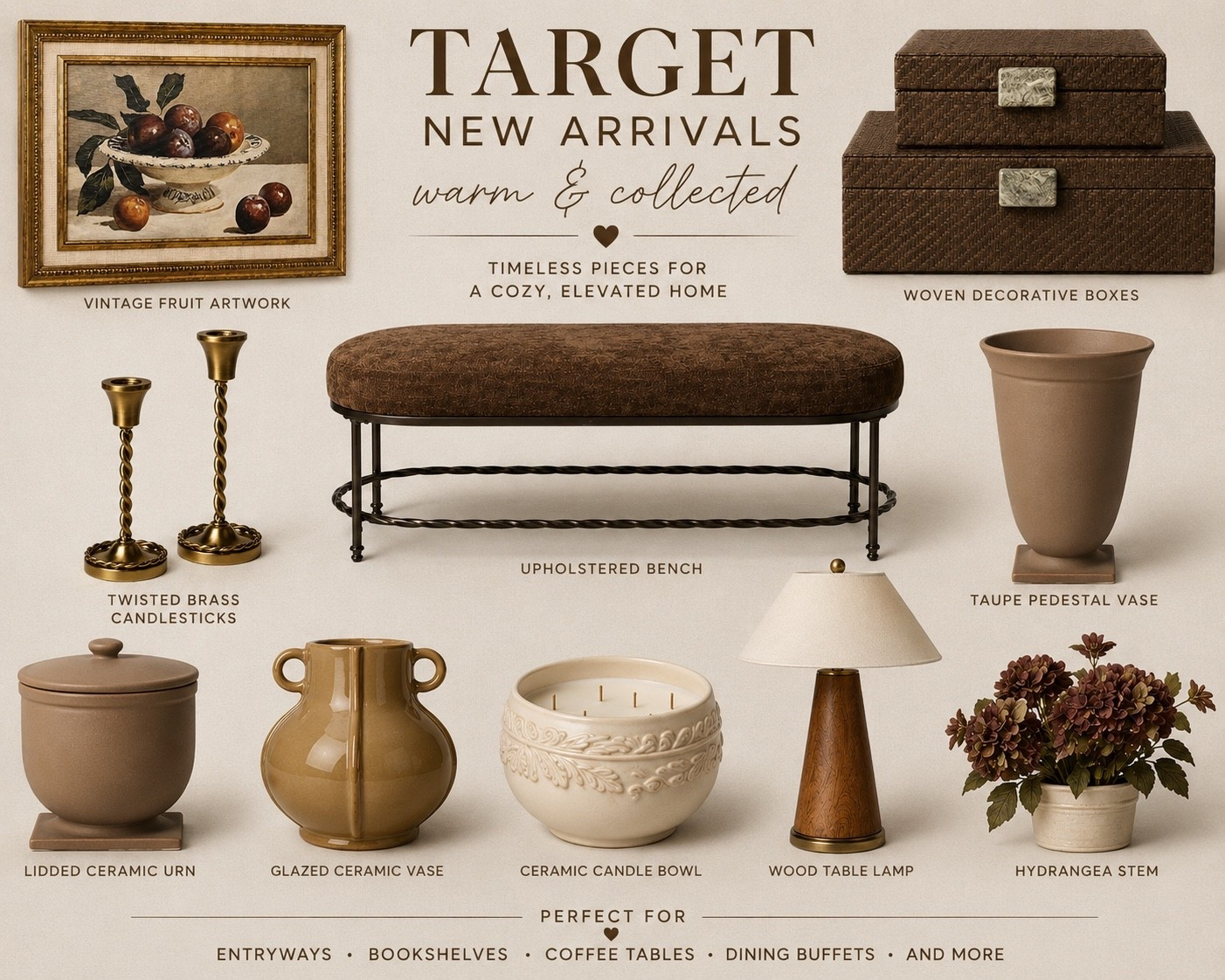 TARGET NEW ARRIVALS | Warm & Collected 🤎

#TargetNewArrivals #TargetHome #TargetStyle #TargetFinds #HomeDecor #DecorInspiration #NeutralDecor #WarmDecor #CozyHome #InteriorDesign #InteriorStyling #ShelfStyling #ConsoleStyling #VintageInspired #CollectedHome #EuropeanInspired #OrganicModern #TimelessStyle #HomeInspo #LivingRoomDecor #EntrywayDecor #DiningRoomDecor #BookshelfStyling #StudioMcGeeInspired #HearthAndHand #WarmNeutrals #DecorLover #TargetDecor #HomeStyling #YsmelyDecor 🤎✨

#LTKHome #LTKSeasonal #LTKSaleAlert