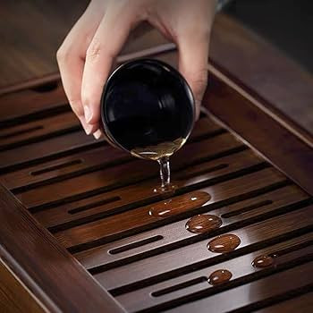 Bamboo Chinese Gongfu Tea Tray Table Box with Water Storage for Kungfu Kung Fu Tea Set (Large) | Amazon (US)