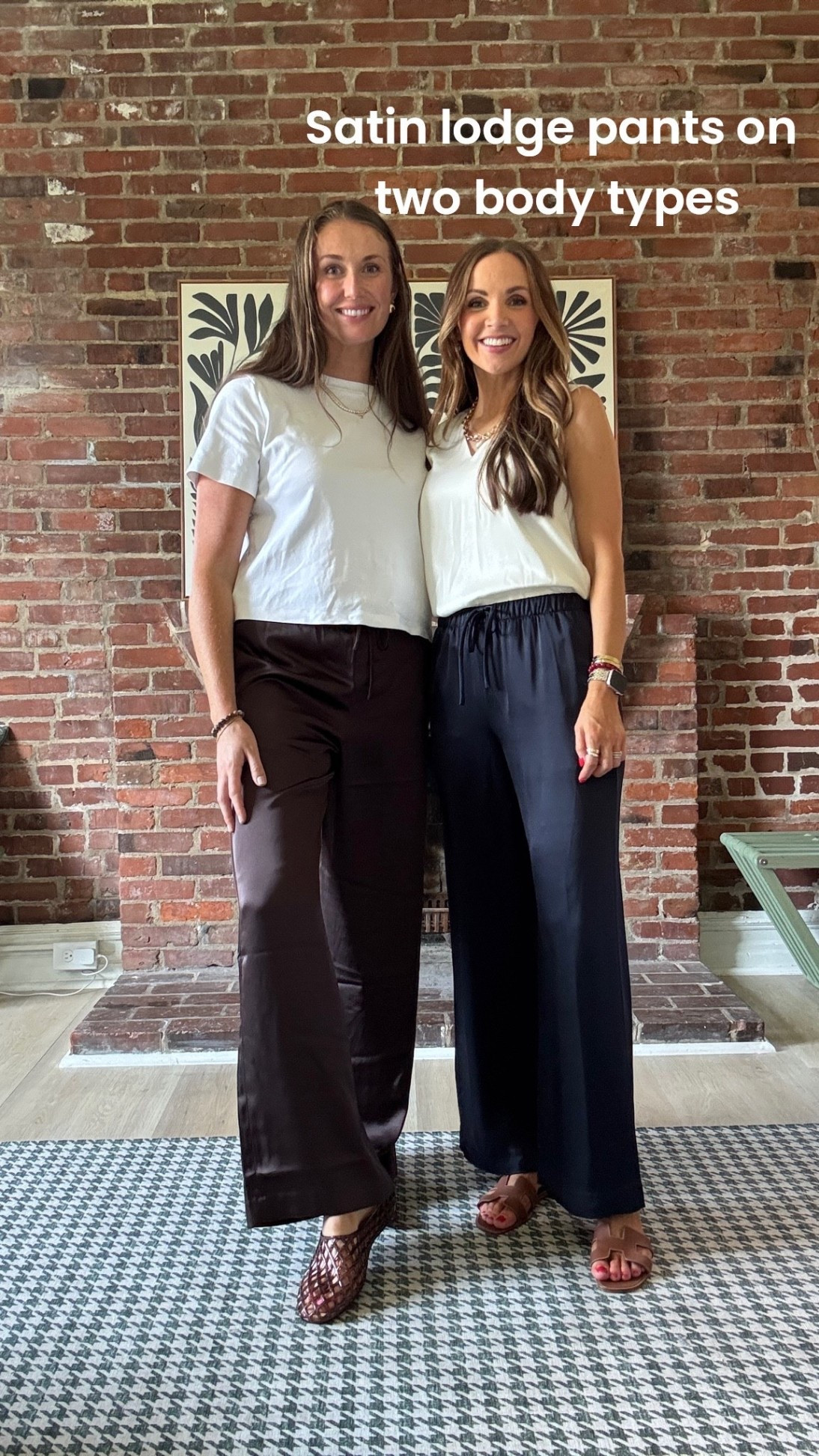 @Aritzia lodge pant on two body types! Laura (5’11) is in a medium tall and I (5’6) is in a small
