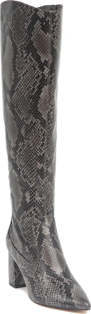 MARC FISHER Snake Print Tall Leather Boot | Nordstromrack | Nordstrom Rack