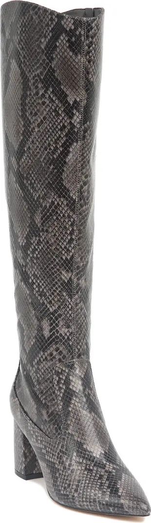 MARC FISHER Snake Print Tall Leather Boot | Nordstromrack | Nordstrom Rack