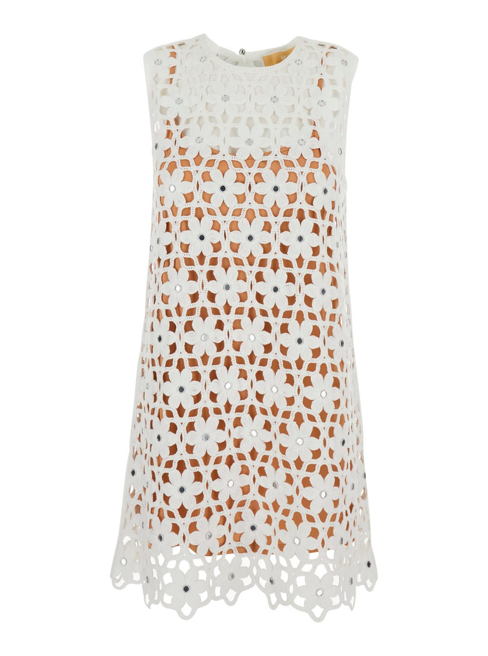 MICHAEL Michael Kors Faux Crochet Mini Dress White Elegant Design In Polyester Women | Italist.com US