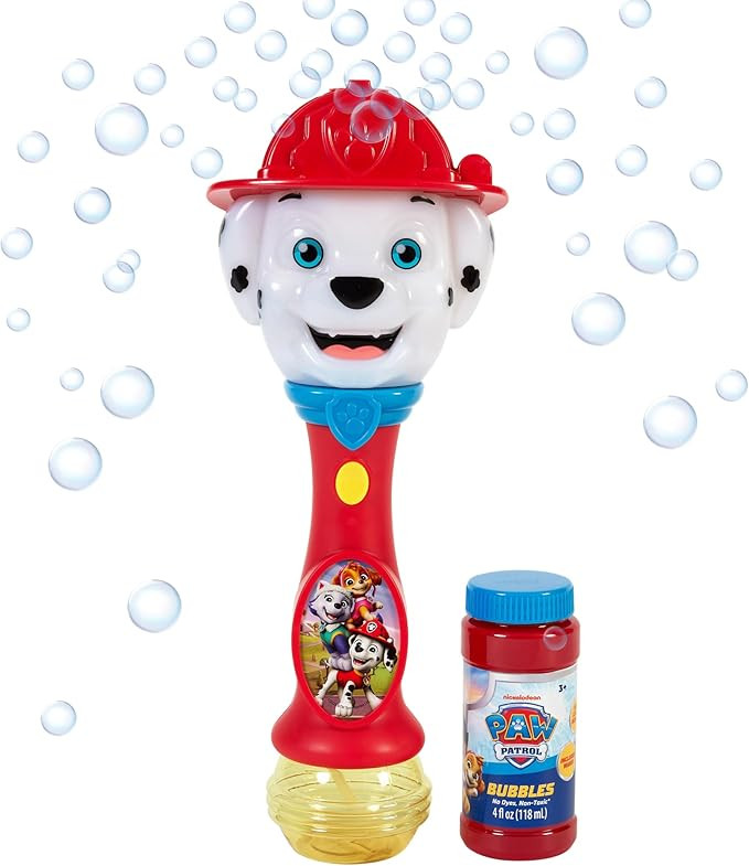 Little Kids Paw Patrol Marshall Light and Sound Musical Bubble Wand, Includes Bubble Solution | Amazon (US)