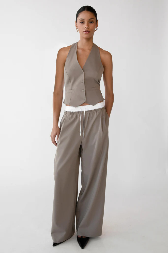 EXPOSED DRAWSTRING WAIST TROUSER | OAK + FORT