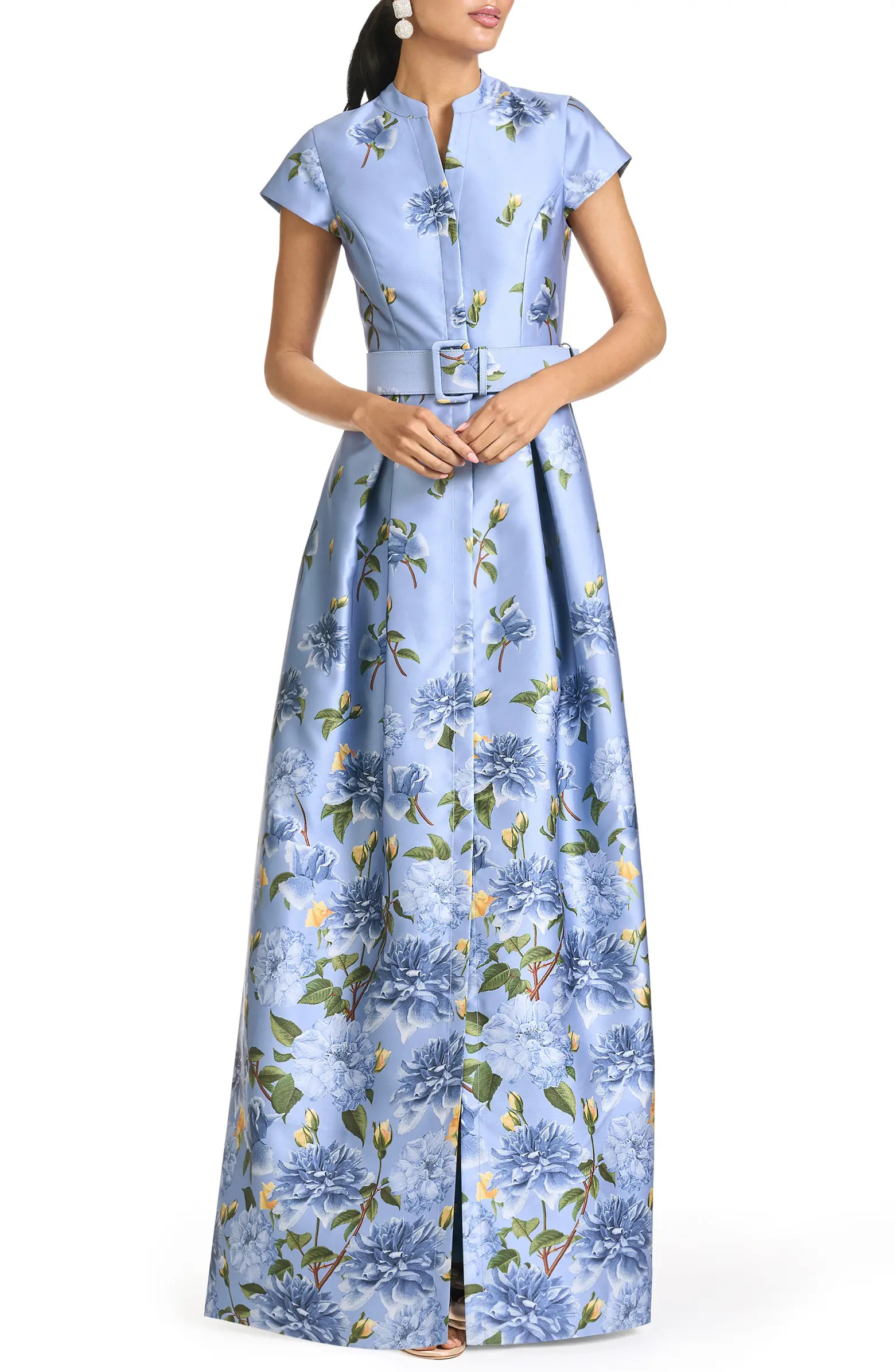 Marta Belted Mikado Gown | Nordstrom