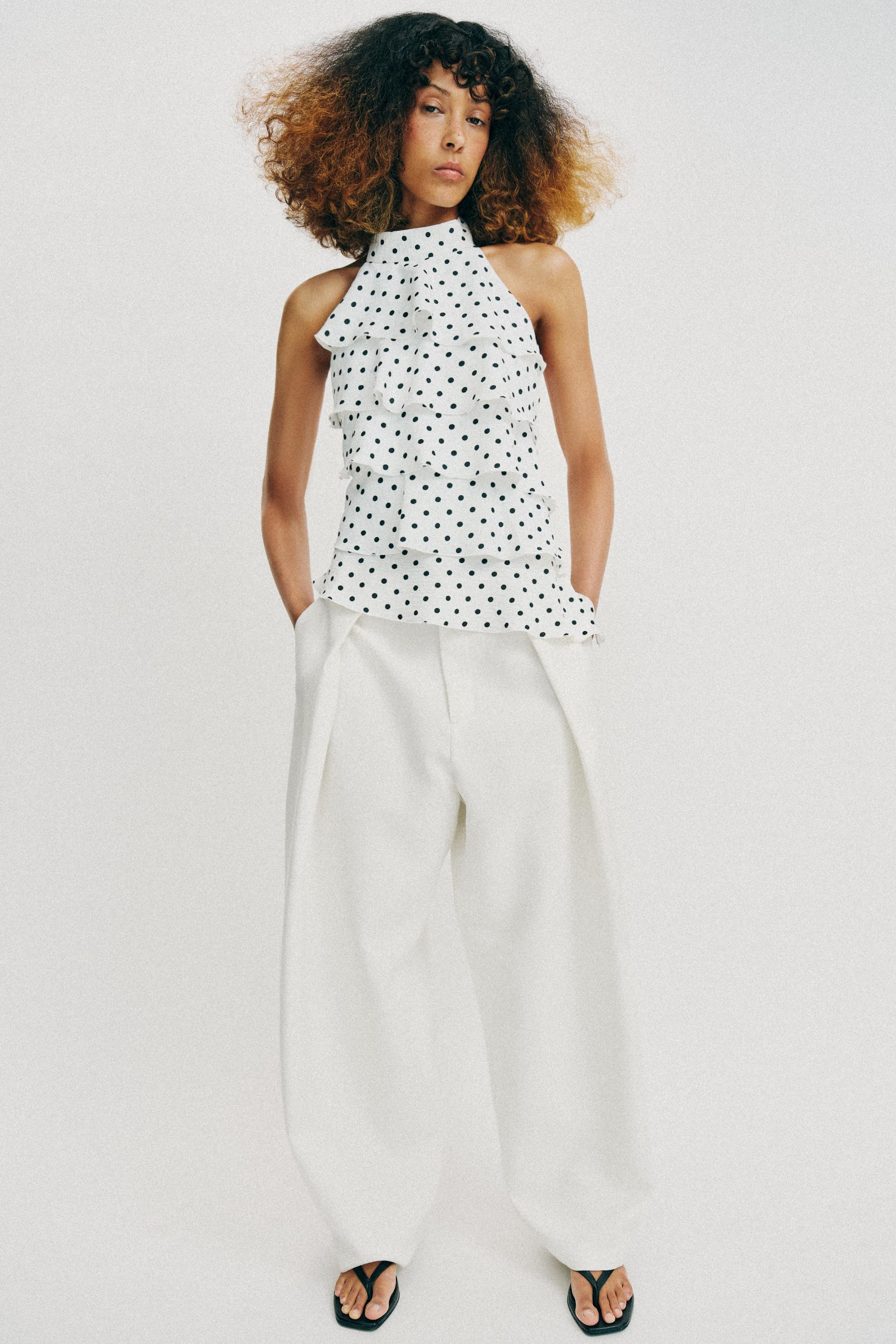 HALTER NECK TOP WITH DOTS | Zara UK