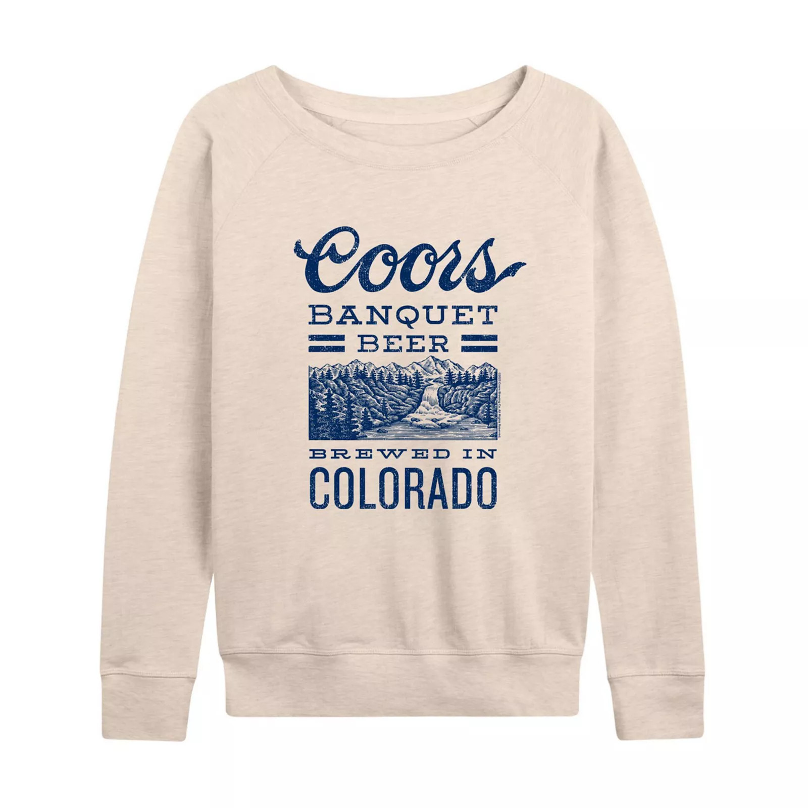 Women's Coors Banquet Beer Colorado Lightweight French Terry Sweatshirt, Size: Medium, Beige | Kohl's