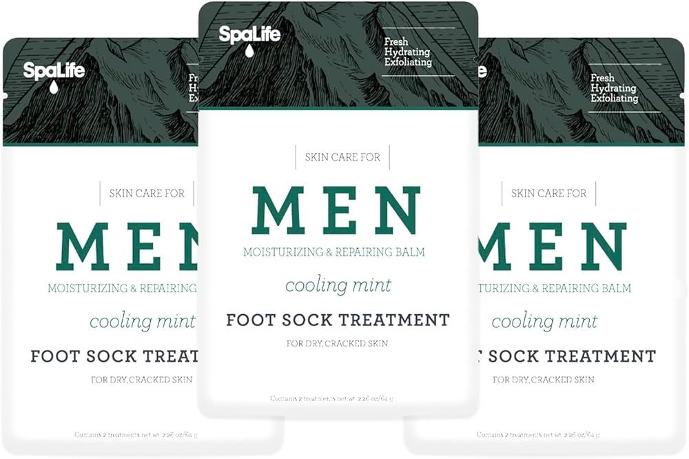 Spa Life Mens Cooling Mint Moisturizing Repairing Balm for The Working Feet (Foot Sock 3 Pairs) | Amazon (US)