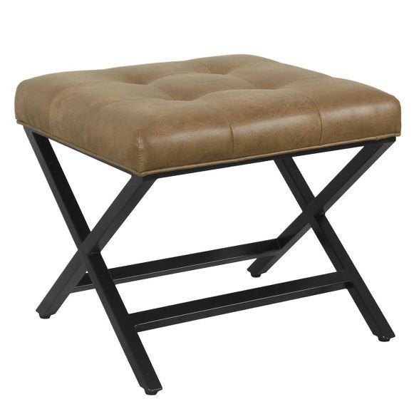 X-Design Bench Faux Leather Brown - HomePop | Target