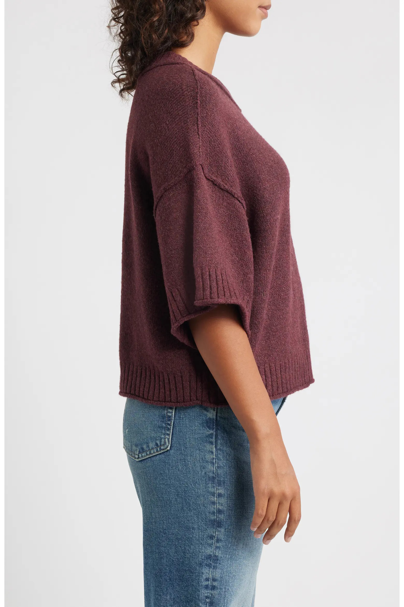 CITY BLUES Broome Crop Short Sleeve Sweater (Women) | Nordstrom | Nordstrom