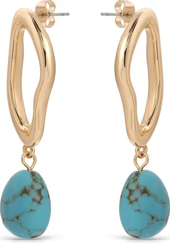 Ettika Frontal Hoop Turquoise Drop Earrings | Nordstrom | Nordstrom