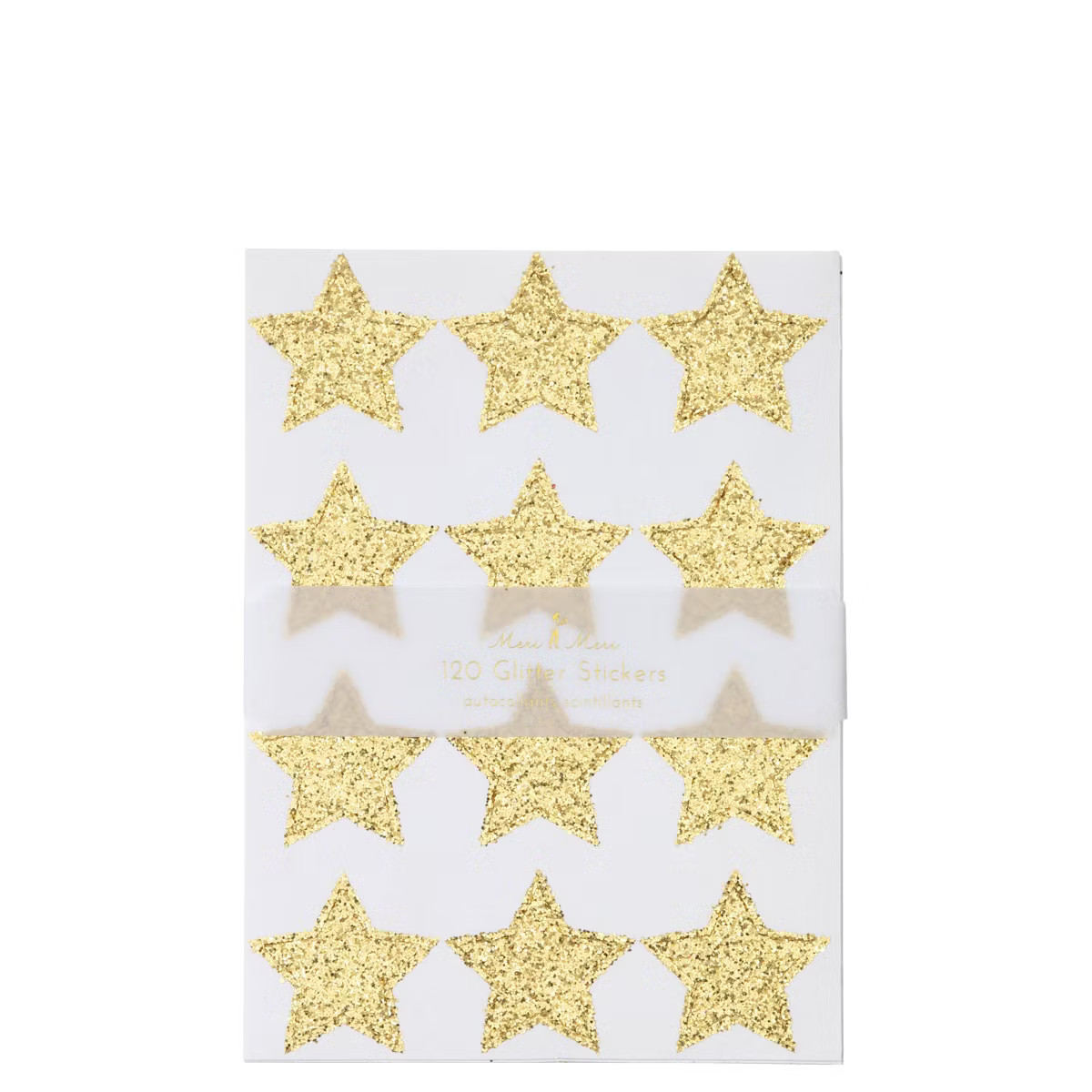 Meri Meri Gold Glitter Stars Sticker Sheets (Pack of 10) | Target