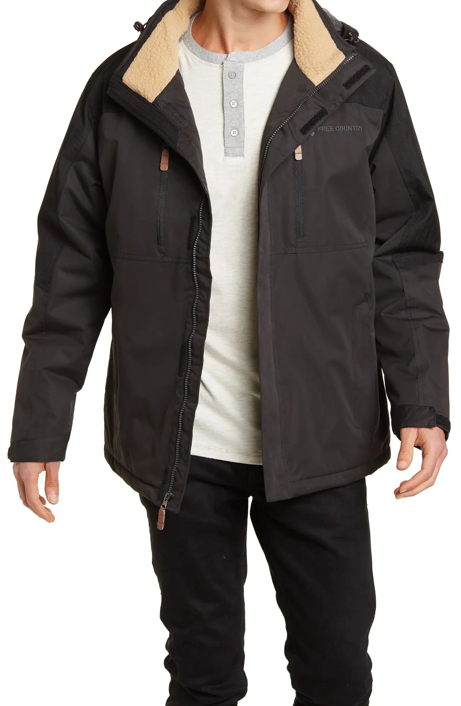 FREE COUNTRY Hooded Faux Shearling Lined Jacket | Nordstromrack | Nordstrom Rack
