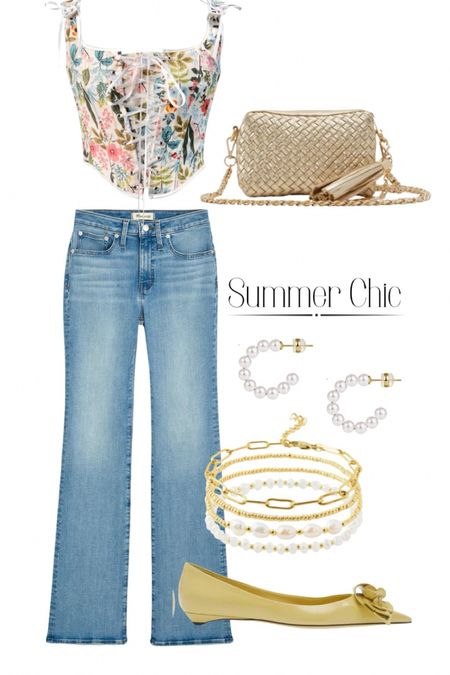 I love these jeans and corset top for summer. Add a pair of flats. These pearl earrings go with everything!   #jeans #croptop #flats



#LTKU #LTKShoeCrush #LTKItBag