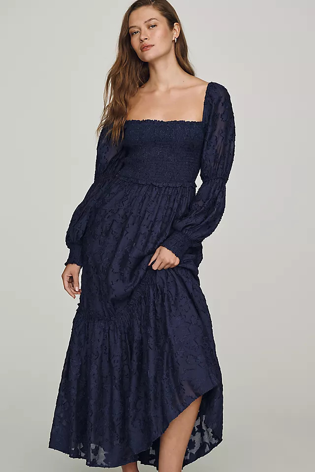 Tiered Puff Sleeve Midi Dress | Anthropologie (US)