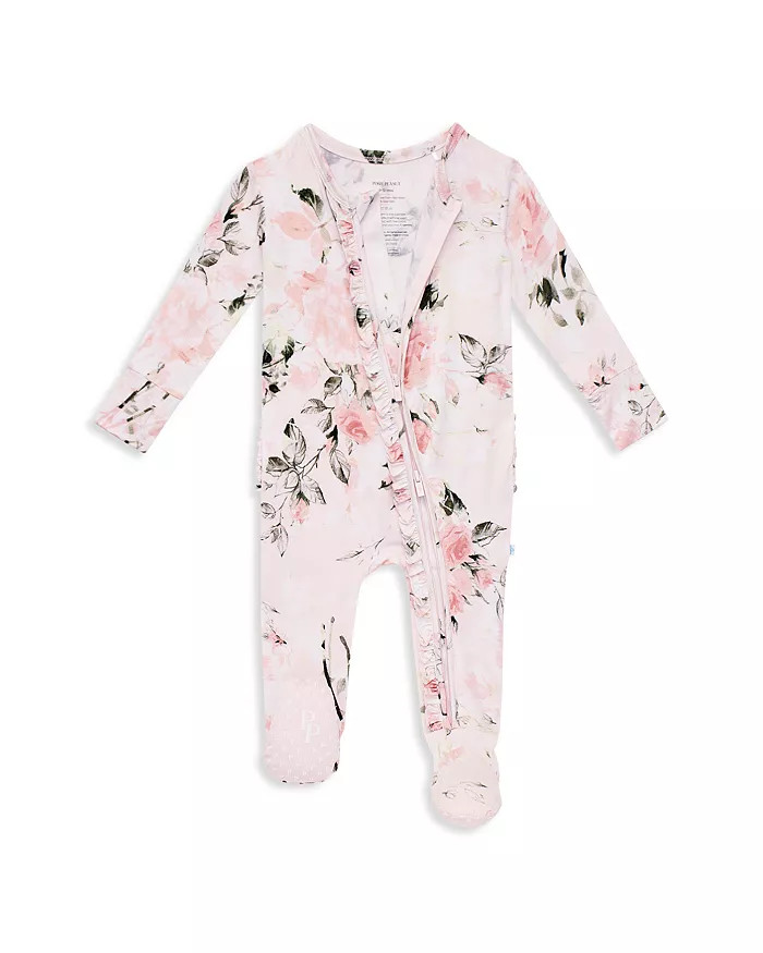 Girls' Vintage Pink Rose Ruffled Footie - Baby | Bloomingdale's (US)