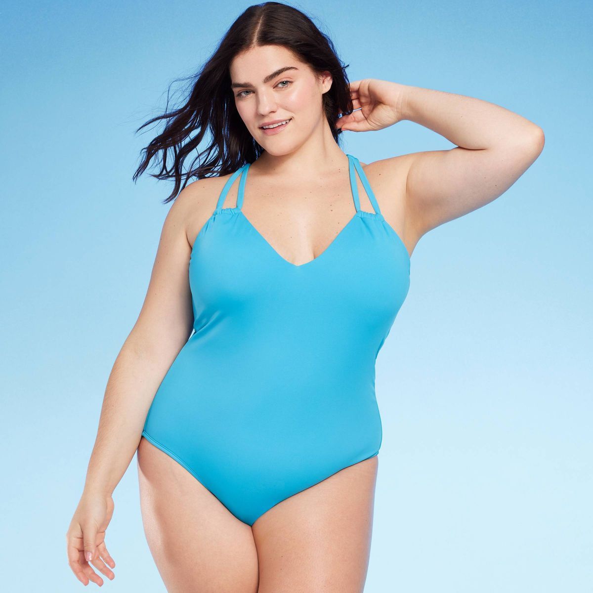 Women's Tunneled Plunge One Piece Swimsuit - Shade & Shore™ | Target