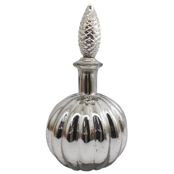 Silver Glass 7-inch Diameter x 11-inch High Lidded Jar | Bed Bath & Beyond