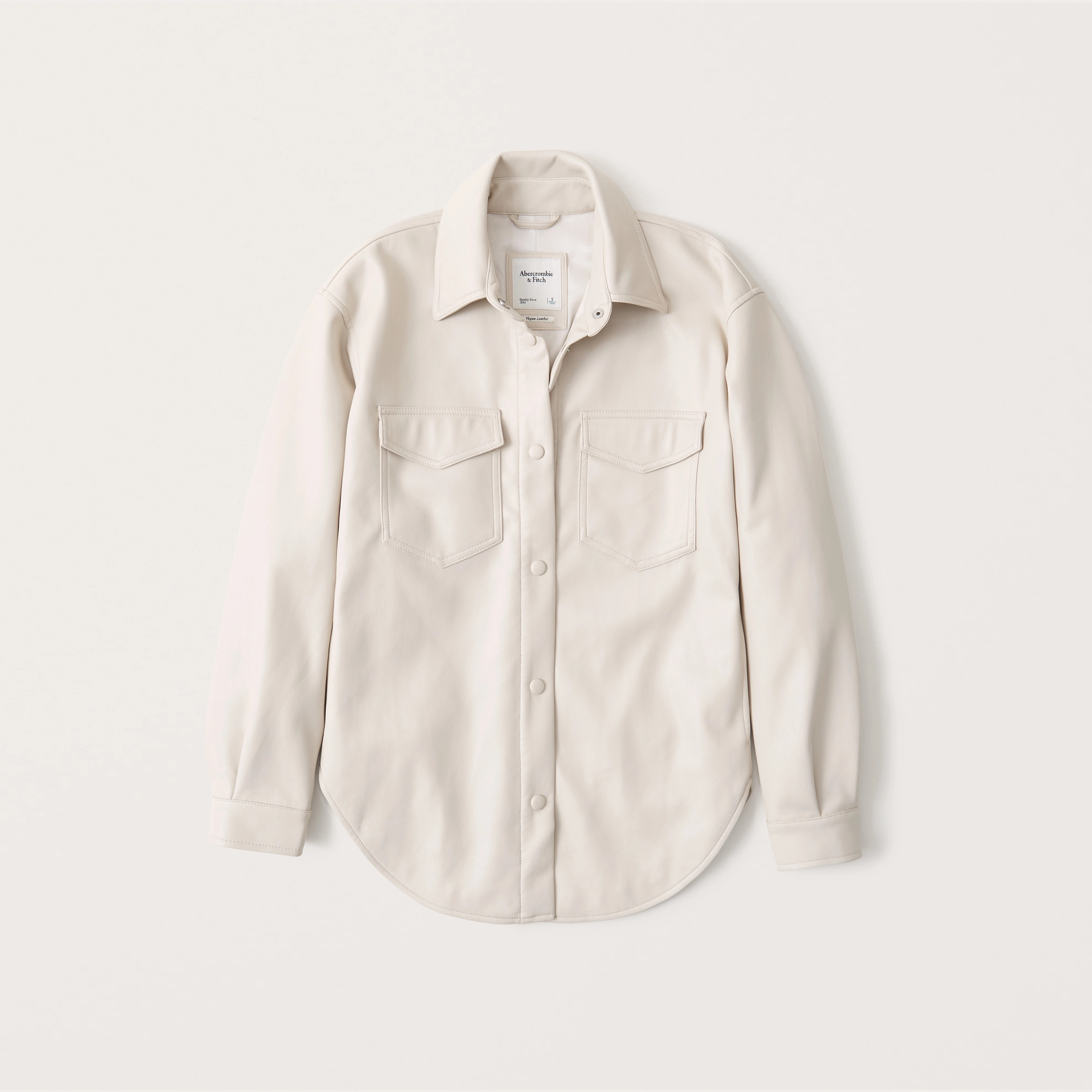 Faux Leather Shirt Jacket | Abercrombie & Fitch (US)