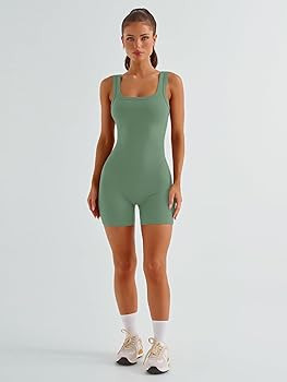 AUTOMET Women's One Piece Jumpsuits Short Bodysuit Workout Rompers Summer Outfits Gym Yoga Beach ... | Amazon (US)