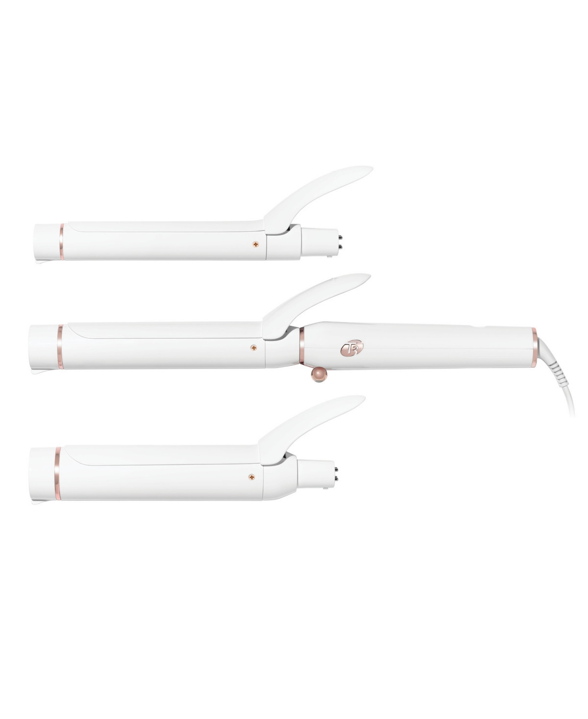 T3 Switch Kit Classic Trio Professional Interchangeable Curling Iron with 3 Ceramic ClipBarrels for Curling and Waving - White | Macy's