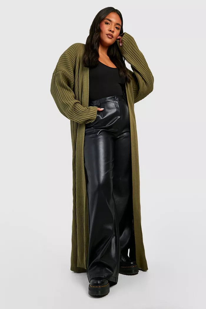 Plus Knitted Oversized Maxi Cardigan | boohoo (US & Canada)