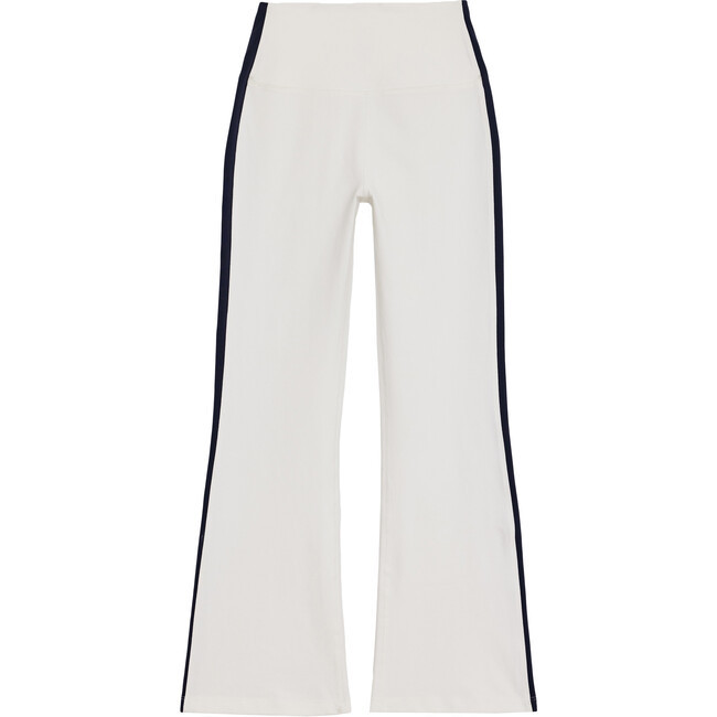 SPLITS59 | Women's Raquel High Waist Crop Flare Legging, (White/ Indigo, Size Small) | Maisonette | Maisonette