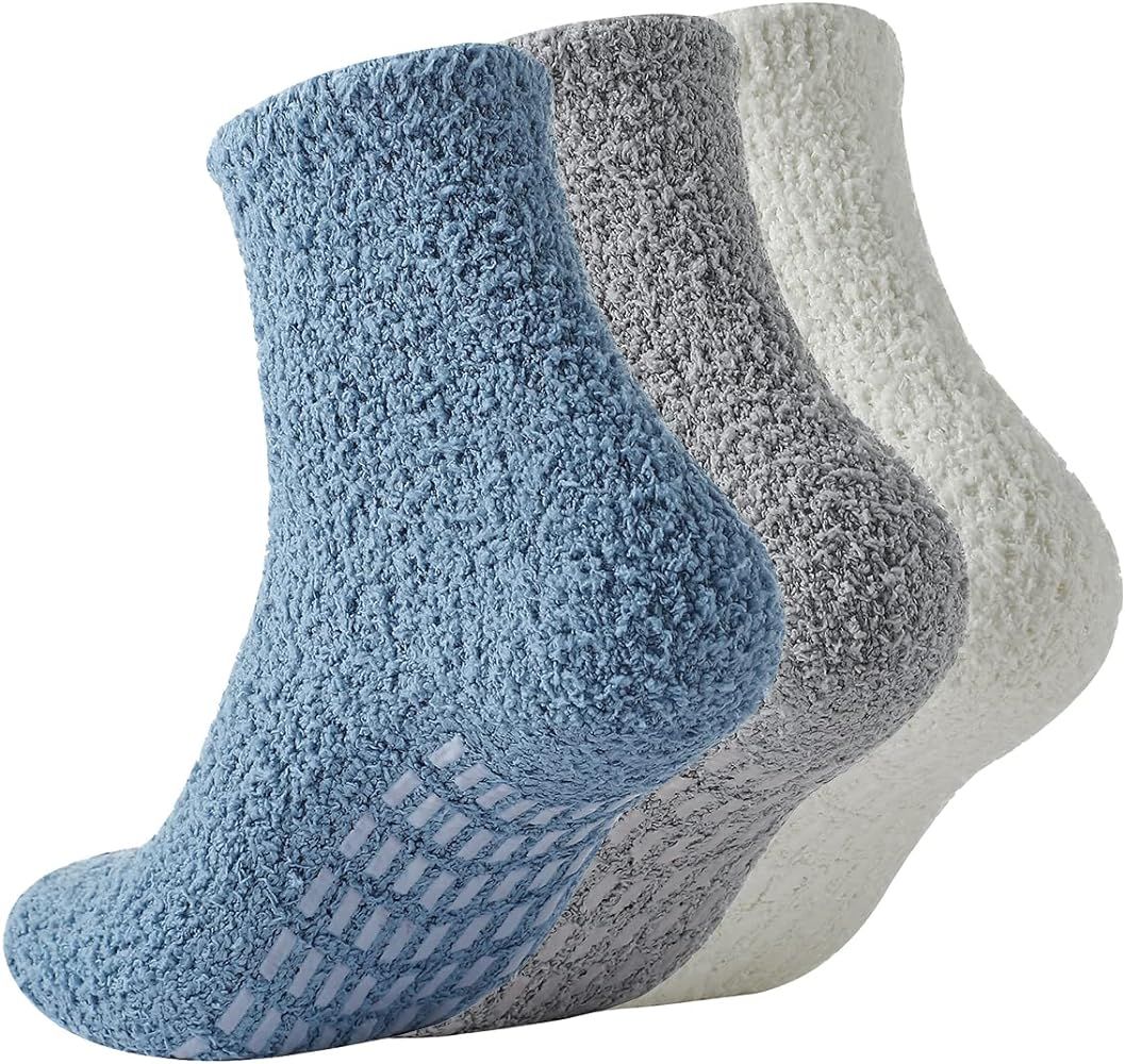 Non Slip Socks Hospital Socks with Grips for Women Grip Socks for Women Fluffy Socks with Grips f... | Amazon (US)