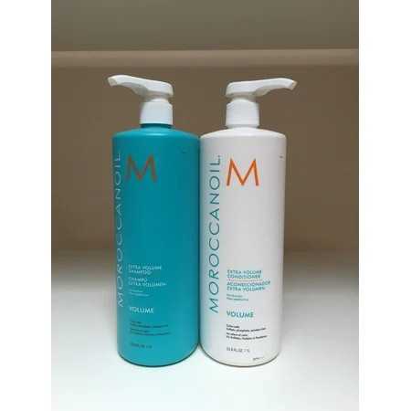 Moroccan Oil Extra Volume Shampoo and Conditioner Liter Duo's 33.8oz, Professional Quality | Walmart (US)