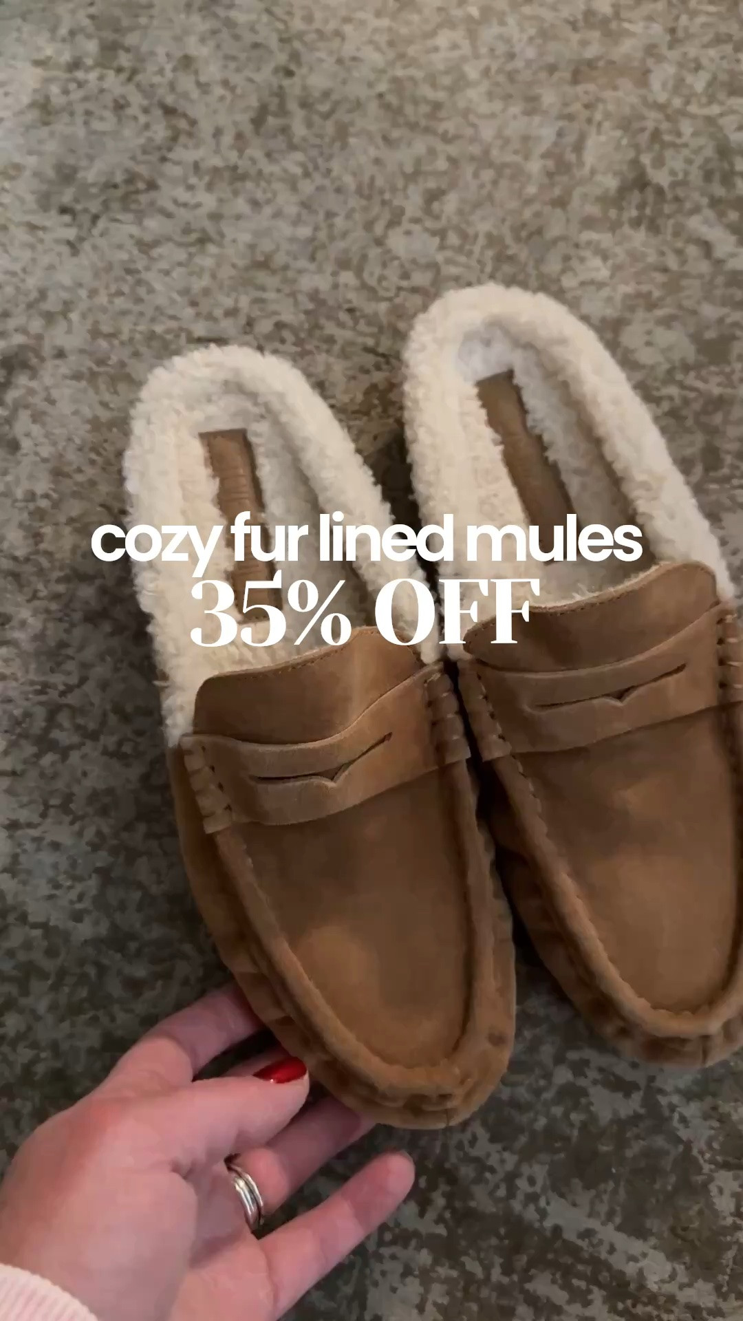 Designer look for less!! Super cute and cozy Sherpa lined mules! On sale 18% off / $89.98 +' extra 25% off for VIP members (just enter your email to become VIP)

These run big so if between sizes, go down.
@DSW

#LTKSaleAlert #LTKOver40 #LTKMidsize