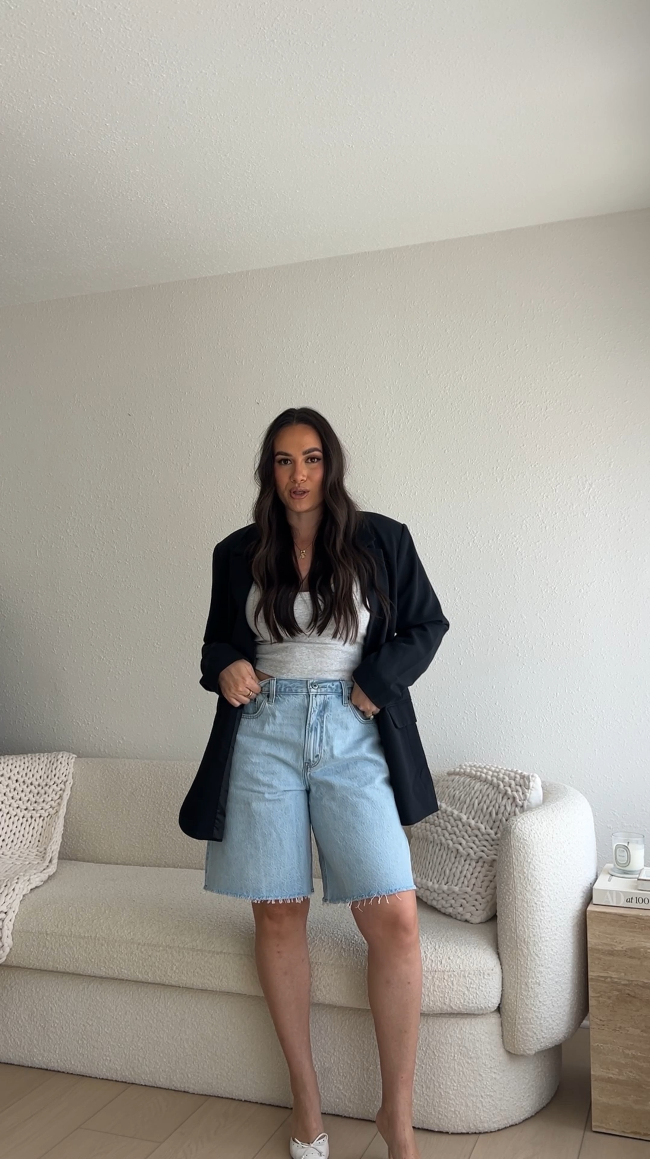 Jorts, Abercrombie denim sale, blazer outfit, black blazer, neutral style 

#LTKxAF #LTKStyleTip #LTKFindsUnder100