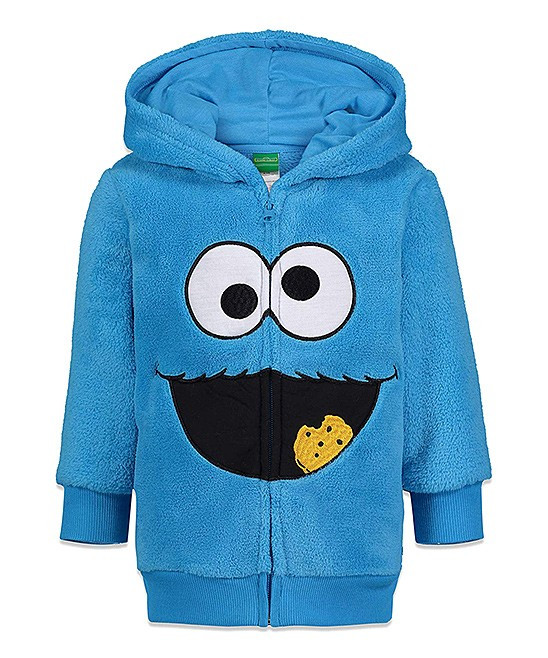 Bentex Boys' Sweatshirts and Hoodies Blue - Cookie Monster Blue Zip-Up Hoodie - Toddler | Zulily