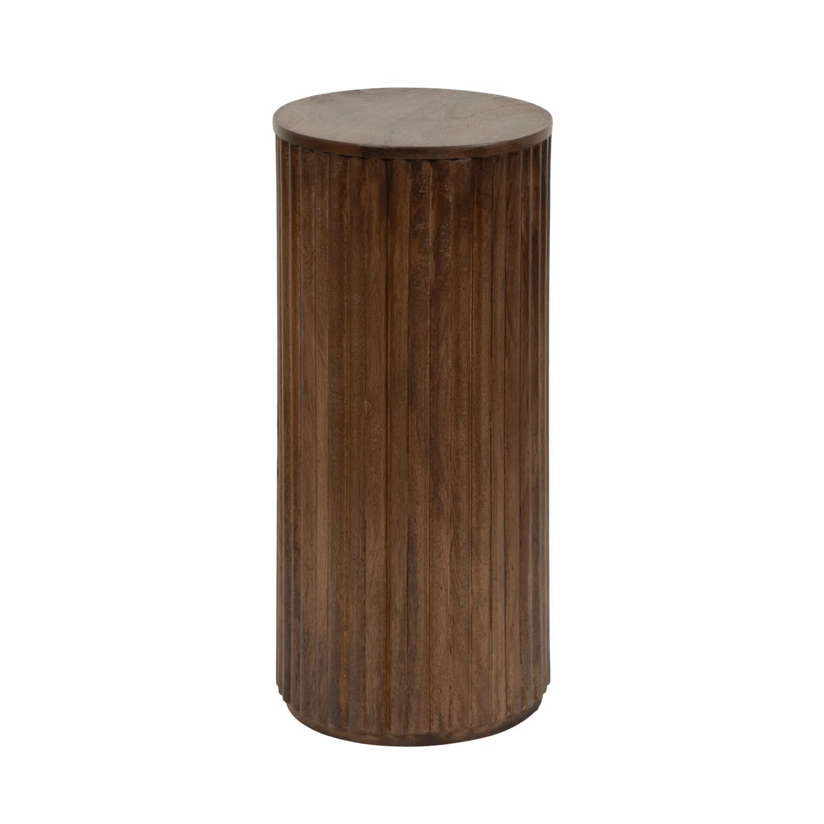 Round Ribbed Wood Drink Table | Wayfair North America